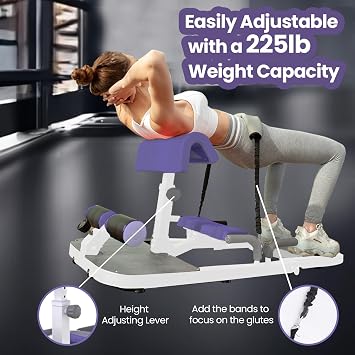 Core Force Glute Blaster - Premium Hip Thrust & Ab Workout Machine for Home Gym with Resistance Bands - Adjustable Squat and Glute Bench for Full-Body Strength