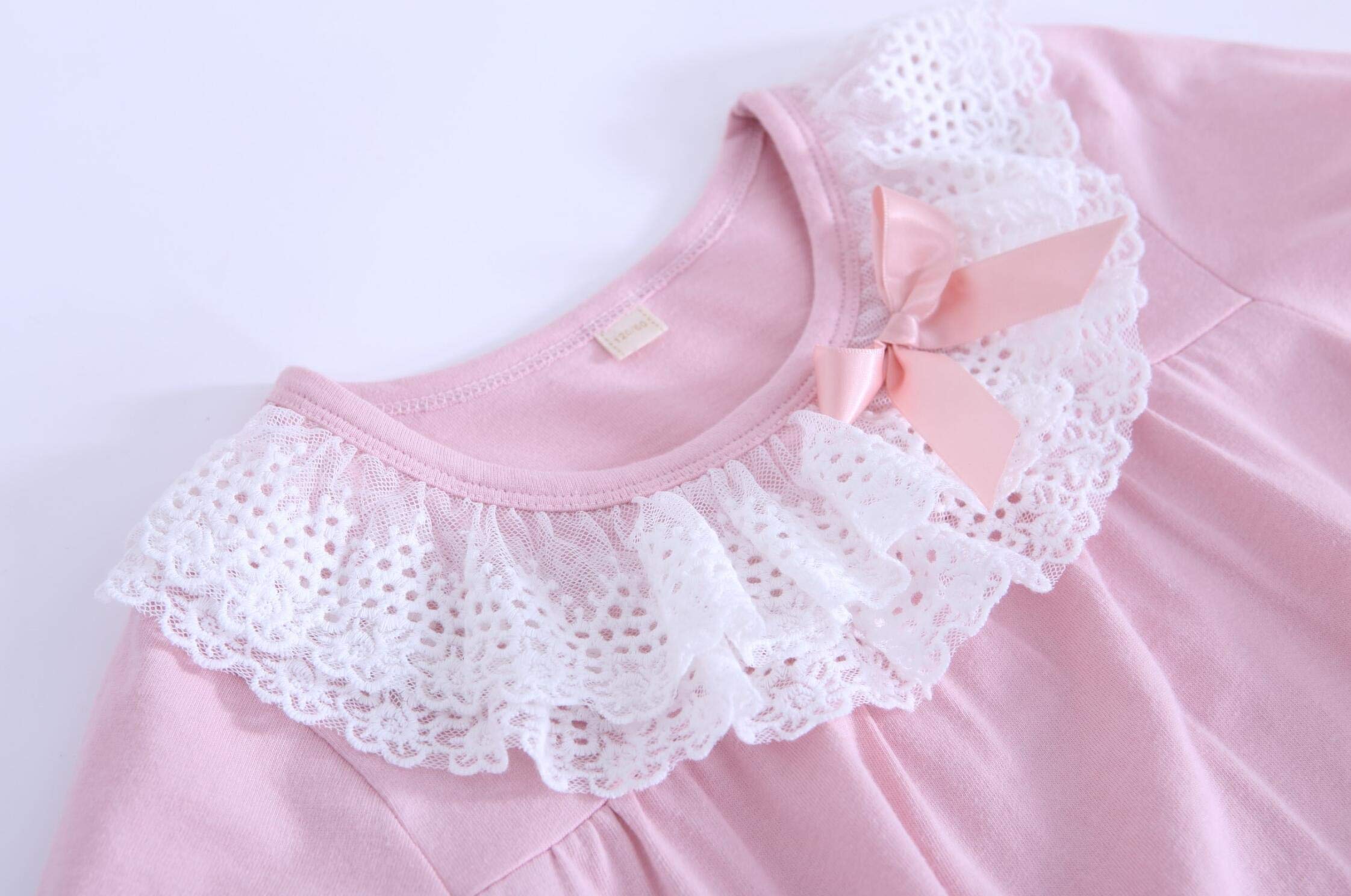 Chemise de Nuit Fille 3-10ans Imprimé Fleur Coton Robe de Nuit Bain à Manches Longues