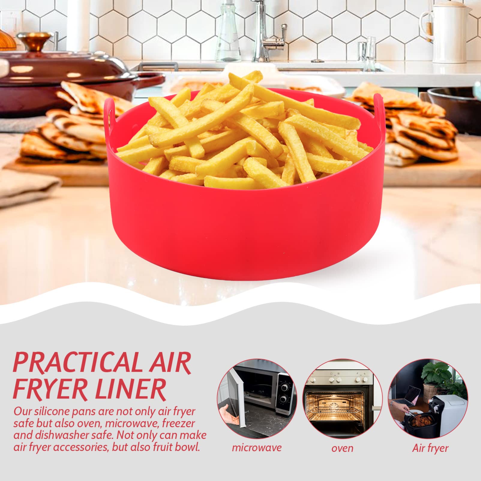 UPKOCH Almohadilla de Silicona para Freidora de Aire Bandeja Reutilizable de Silicona Alimentaria Accesorios para Cesta de Freidora de Aire para Hornear
