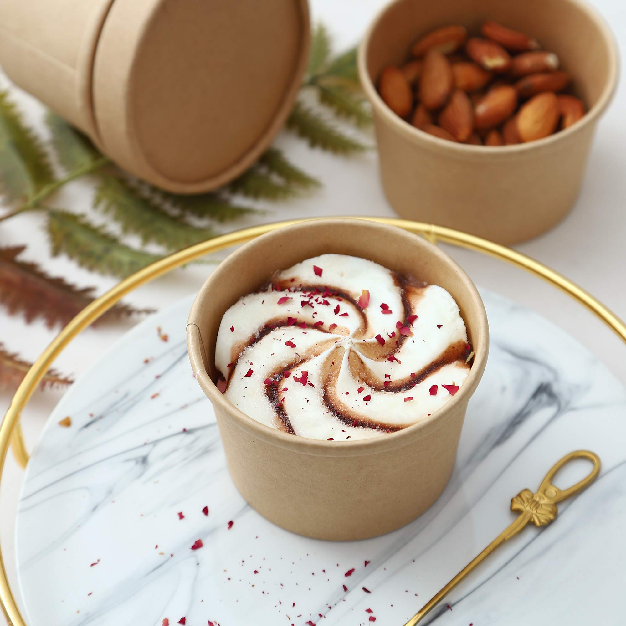 Heavy Duty Soup Containers, Ice Cream Bowls with Lids 40 Pack 8 oz Ice Cream Containers with