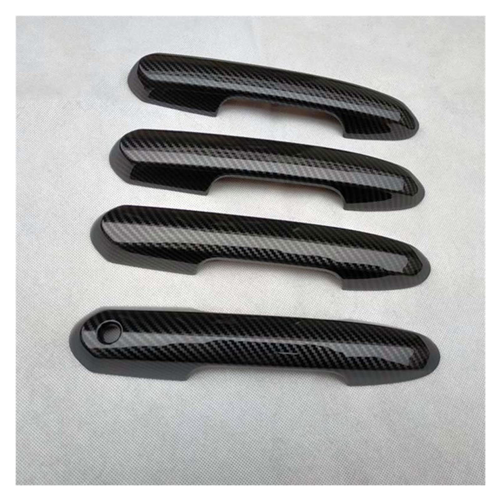 Qwqthgs 1 Car Exterior Door Handle Cap For Rav4 Xa50 2019 2020 Abs Plastic Chrome Colors Carbon Fiber Car Accessories 4 Pcs Door Handle Cover(1)