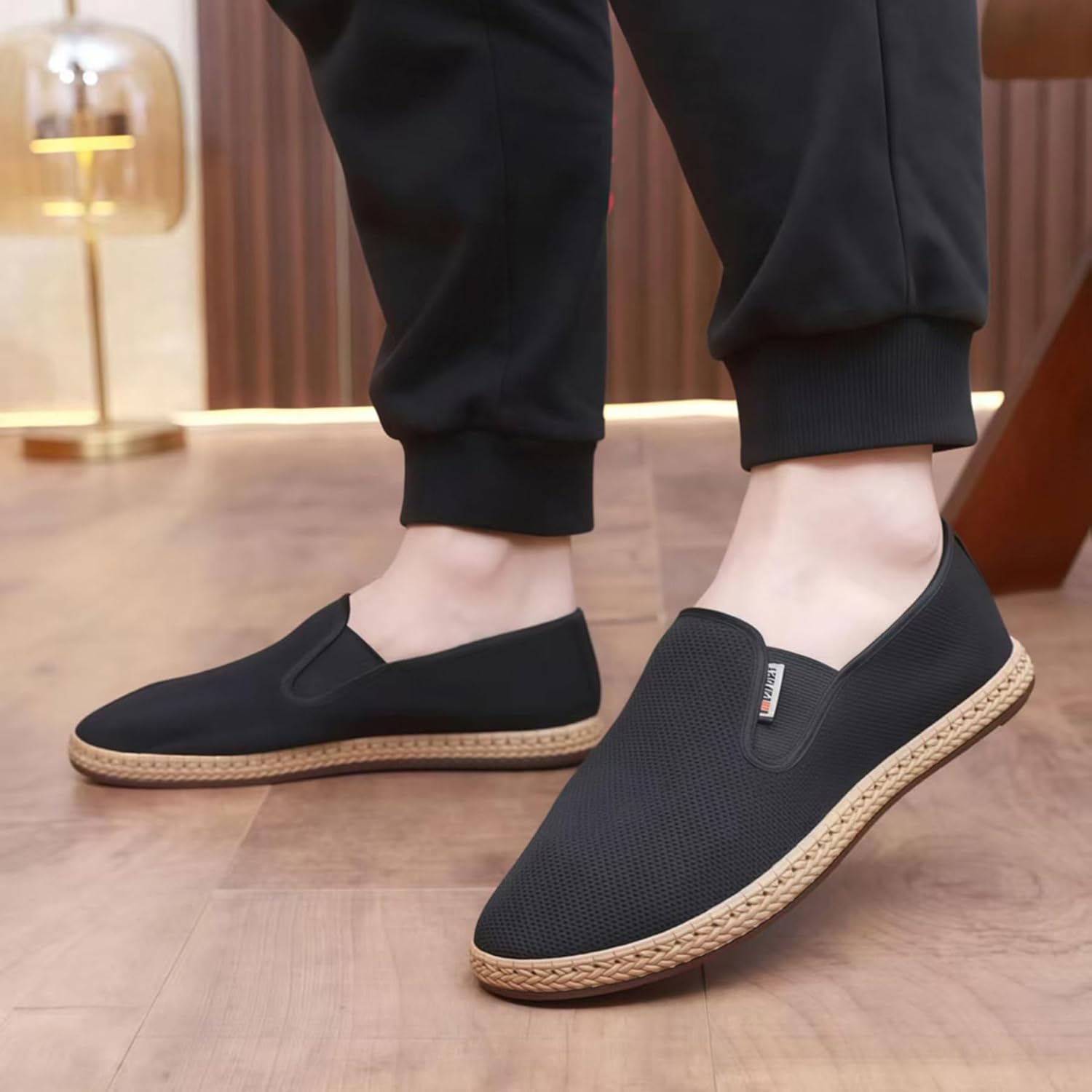 Men Casual Loafers Ultra Comfort Shoes Breathable Canvas Slip Ons with Wide Toe Box Easy to Wear Leisure Shoes - Image 4