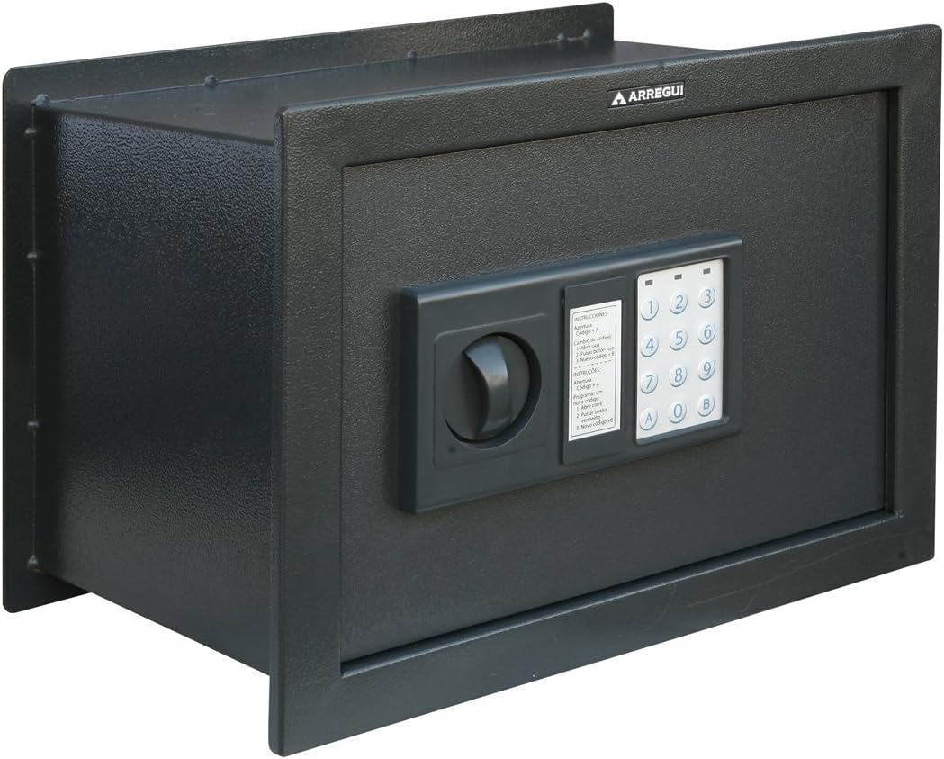 Arregui W25EB Electronic Recessed Safe with Knob 380 x 280 x 250 mm, Dark Grey, 380 x 280 x 250 mm