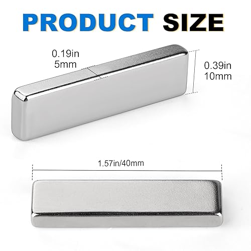 Miniatura 4 de DIYMAG Paquete de 24 imanes de barra de neodimio fuertes, potentes imanes de tierras raras, imán de neodimio de metal resistente con adhesivo de