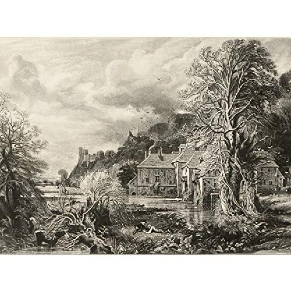 Artery8 David Lucas Arundel Mill And Castle 1846 Painting Art Print Canvas Premium Wall Decor Poster Mural