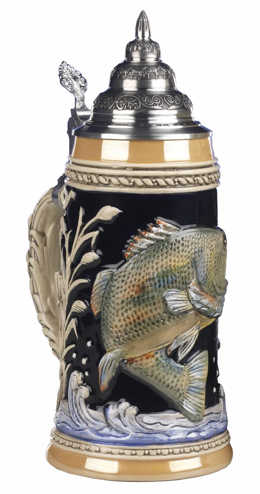 Jarra de cerveza alemana para tardes de pesca y barbacoas en el jardín