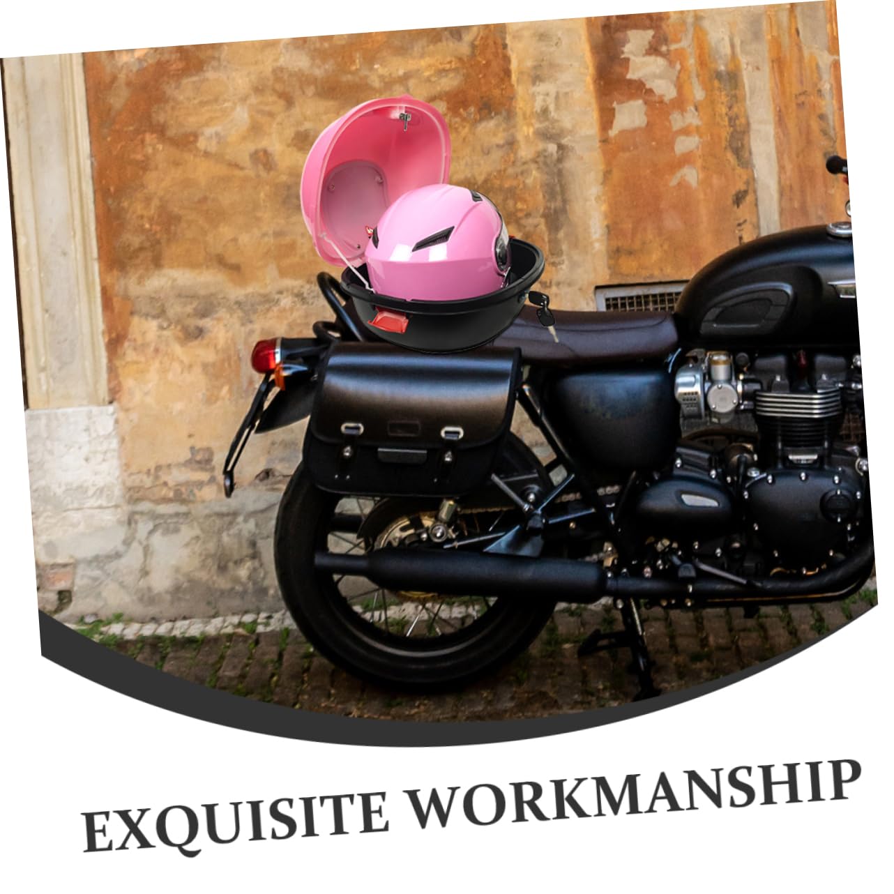 Bauletto Moto Posteriore in Pp Rosa, Capiente e Resistente All’usura, con Schienale e Chiusura Sicura per Viaggio