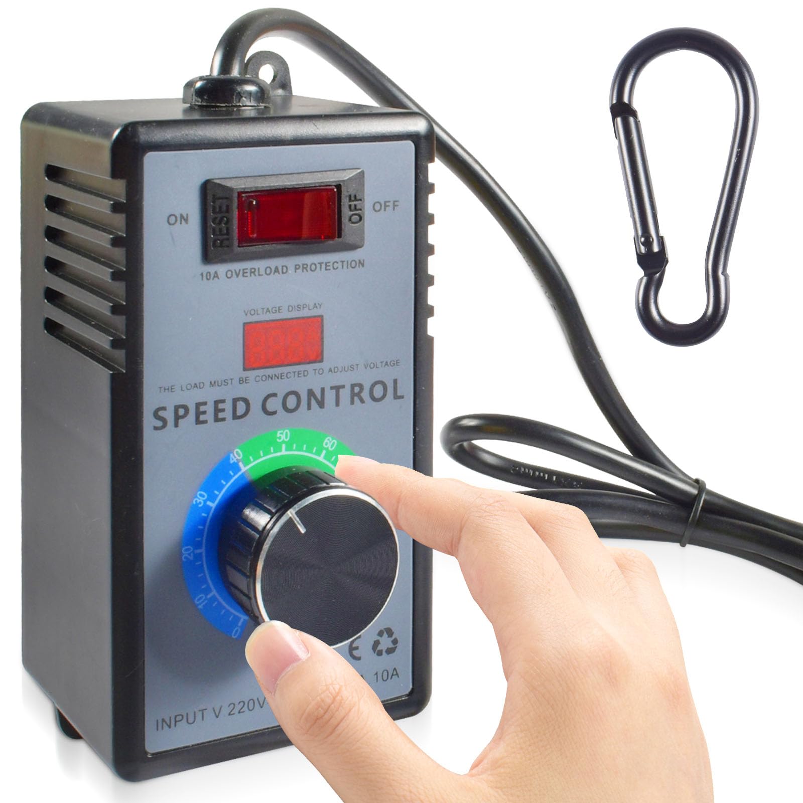 thumbnail: Jadeshay Toerentalregelaar 230V - 4000W, Voor Haakse Slijper En Ventilator, Met EU Stekker