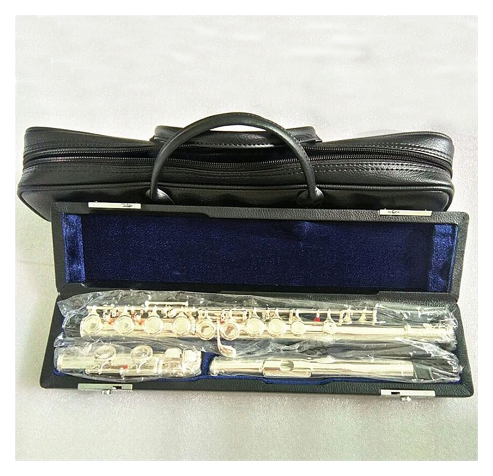 Flauto Flauto Cupronichel Chiave C 16 Fori Strumenti Musicali Placcati Argento con Custodia E Accessori (Color : Hard Box)