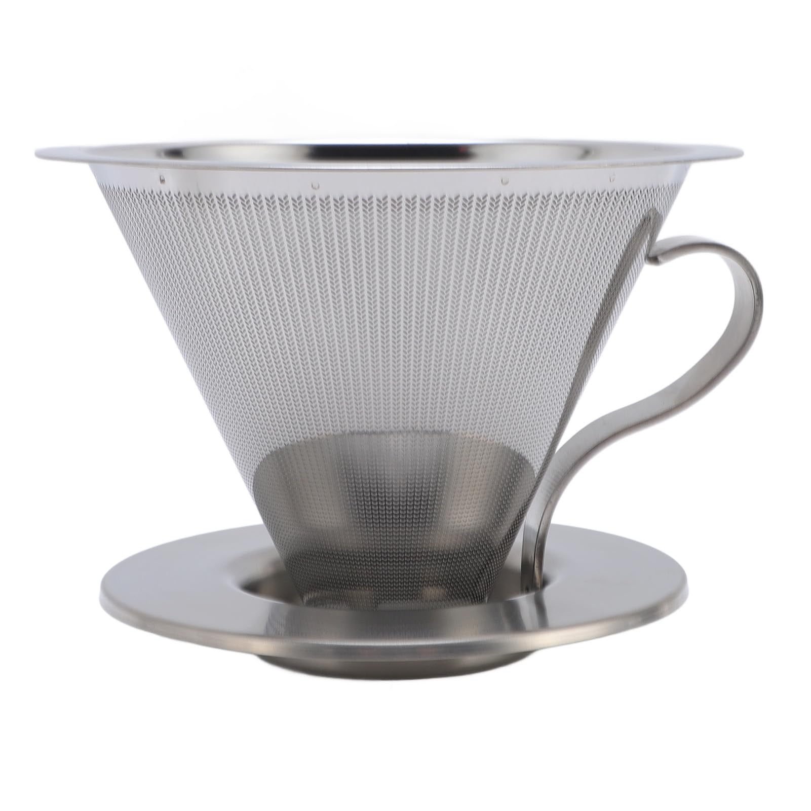 aqxreight Paperless Pour Over Coffee Dripper Stainless Steel with 300 Mesh Optimal Extraction Portable Reusable Cone for Travel
