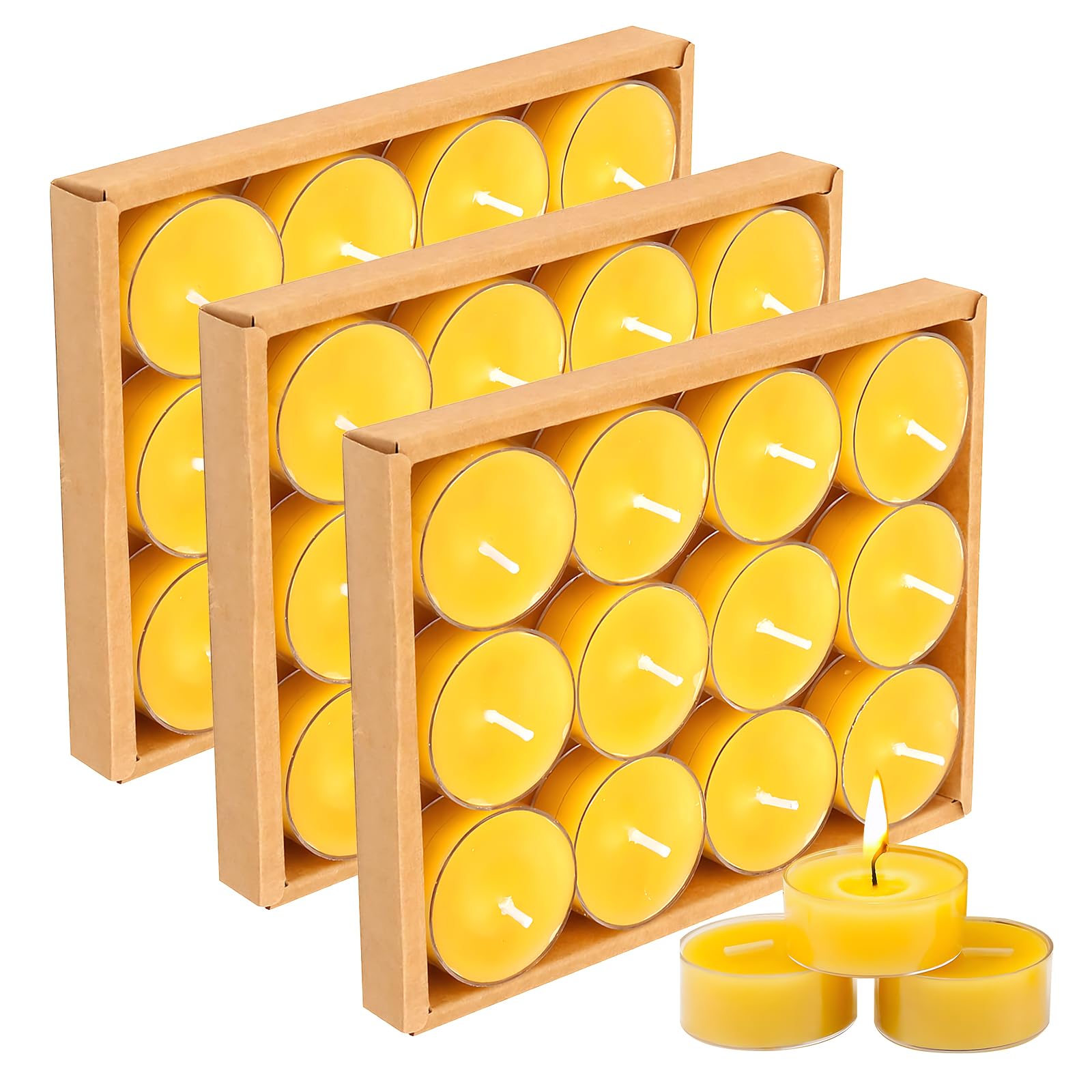 36 Pcs Beeswax Candles, Pure Bees Wax Candle with Cotton Wick, Natural Non Toxic Eco-Friendly Beeswax Candle Ambiance and Home Decor