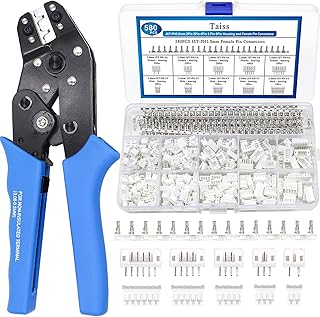 Taiss JST Crimping Tool with 580PCS JST PH Connector kit 2.0mm 2/3/4/5/6Pin Housing Female/Male Adapter Cable Connector Plug,Female Pin Connectors,Ratcheting Wire Crimper JST Crimper,Dupont Crimper