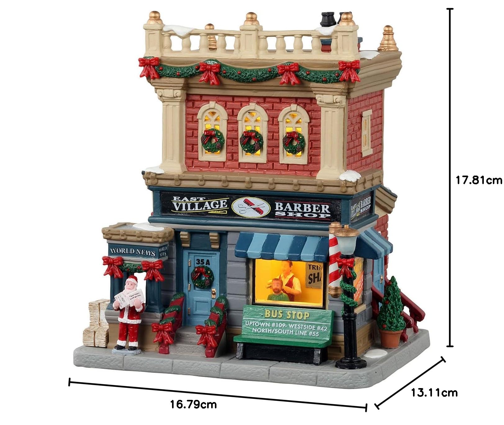 Lemax - East Village Barber Shop, B/o Led - Weihnachtshäuser & Weihnachtsdörfer
