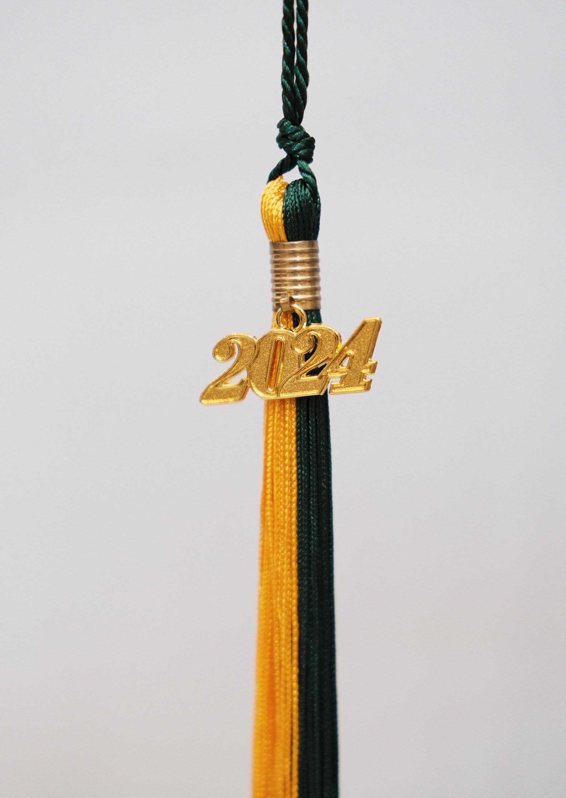 2024 Graduation Tassel With Year Charm - Double Color Rayon, 16" Length, For Cap Or Keepsake