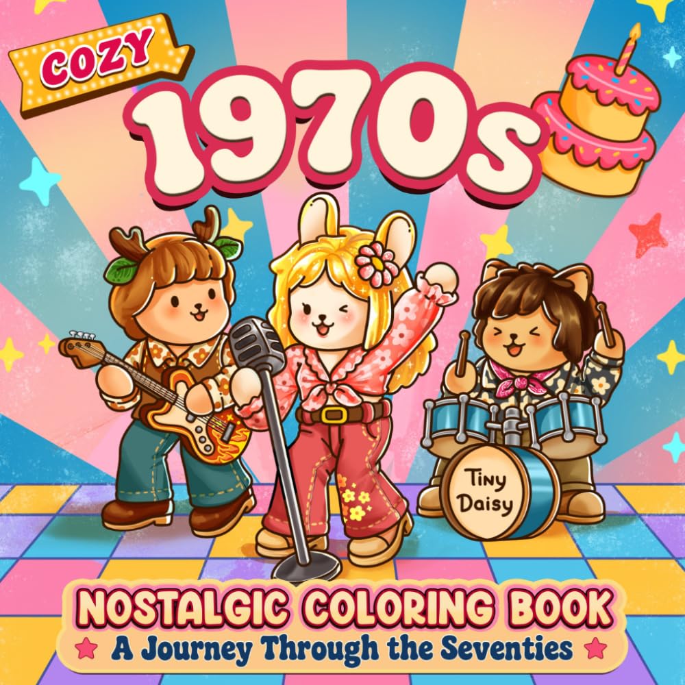 Cozy 1970s — coloring book cover