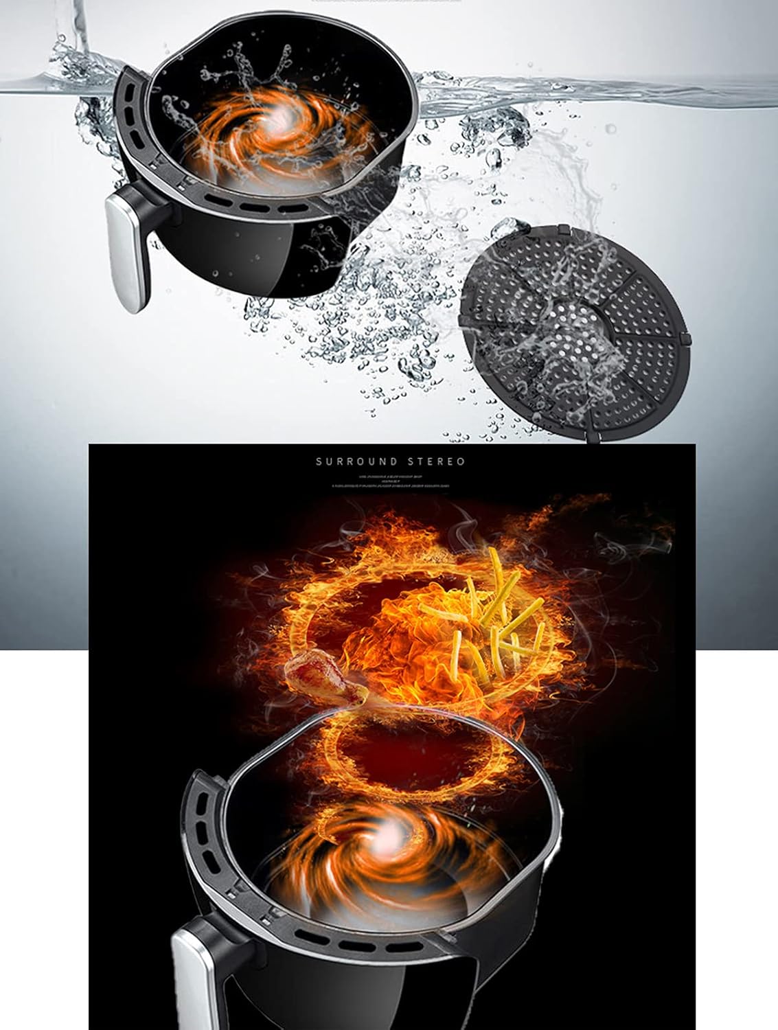 Air Fryer-Household Multifunctional 2.5L-8L-Electric Fryer-Intelligent Oil-Free Smoke-Free Electric-Oven Rapid Air Circulation,5.5L Black