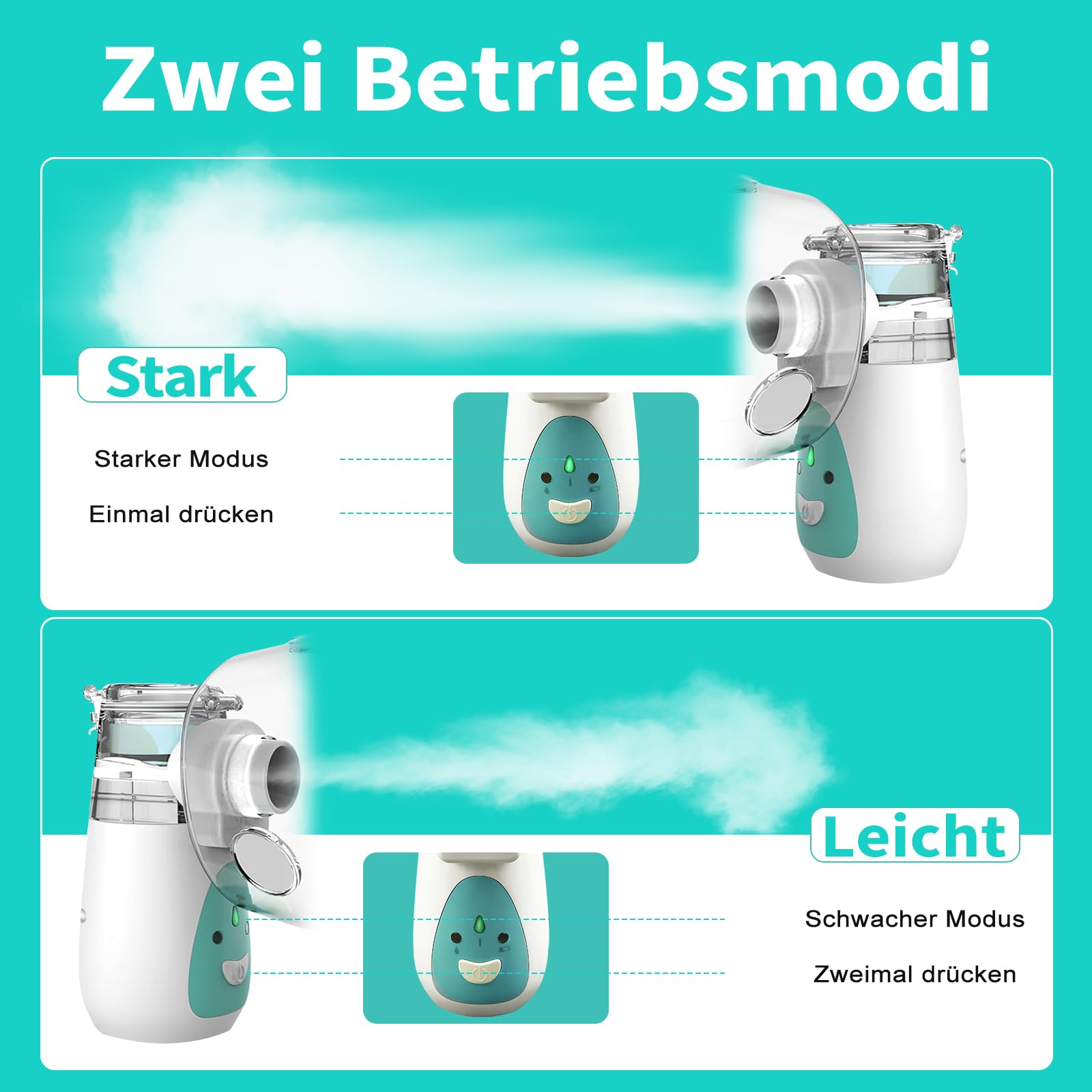 Nebulizator dla psów, nebulizator dla psów i maska inhalacyjna, cichy, odpowiedni dla psów, zielony (M)