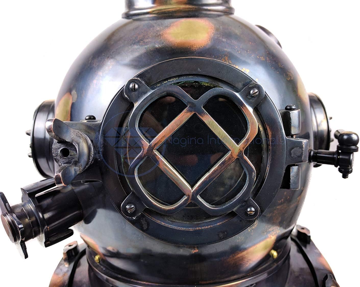 Antique Black Brass Nautical Diver's Decorative Diving Wearable Helmet | Reproduced Replica Vintage Collectives