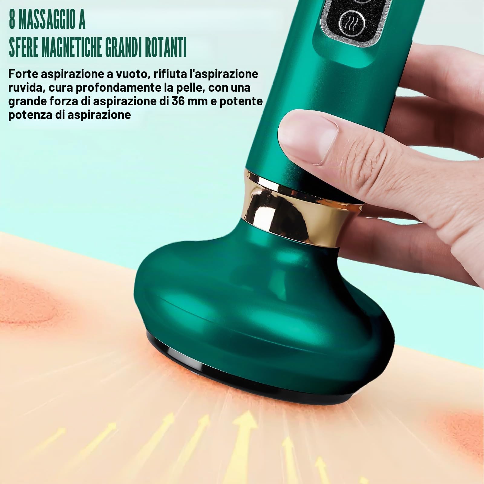 Massaggiatore per cellulite, massaggiatore elettrico anti-cellulite, massaggiatore per le mani, regolabile a 12 marce, massaggiatore a coppetta contro la cellulite per schiena, vita, addome, braccia