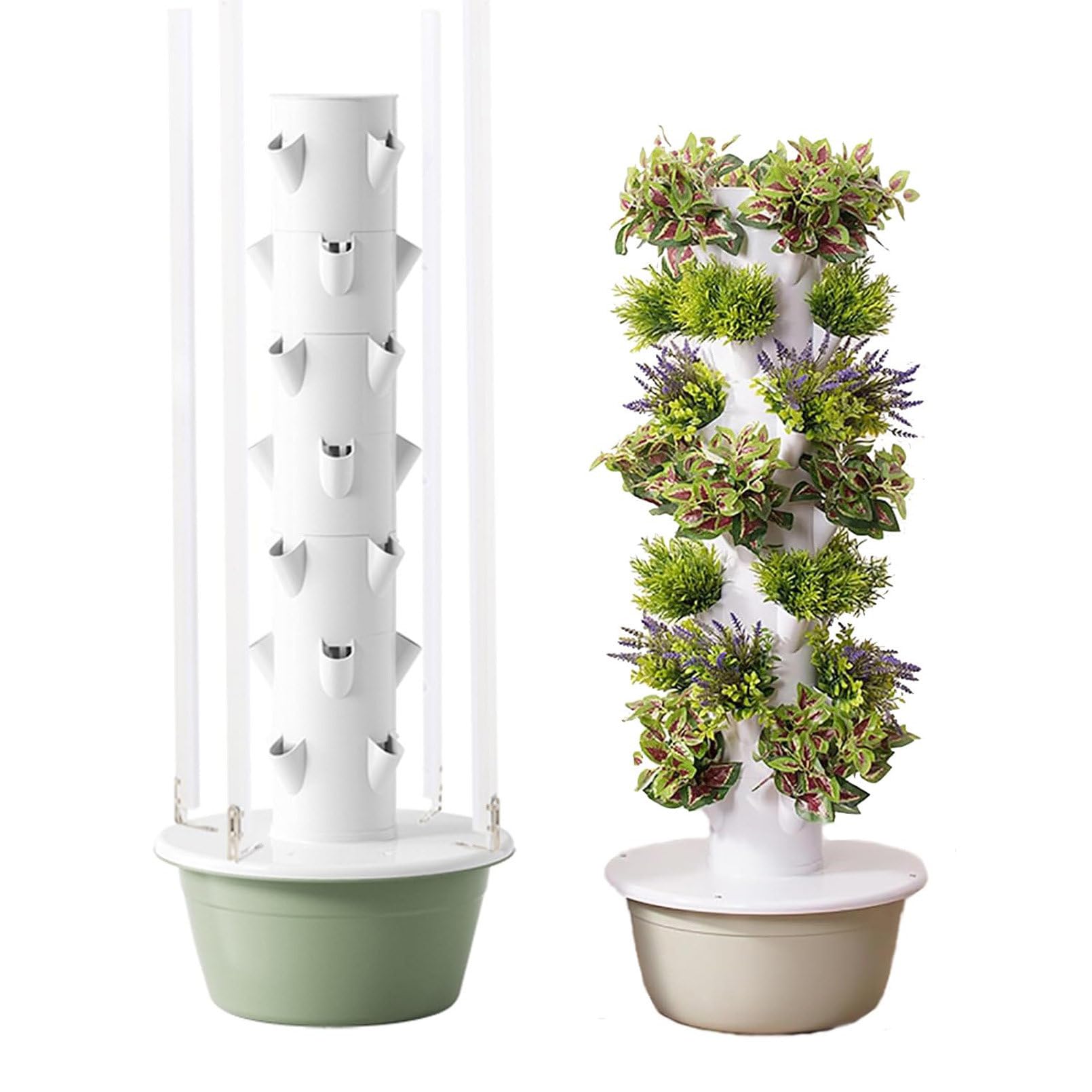Système de Culture hydroponique Vertical avec éclairage LED automatisé pour Jardin d'intérieur, jardinière Multi-Niveaux Intelligente pour Culture Hors-Sol, 5 Niveaux