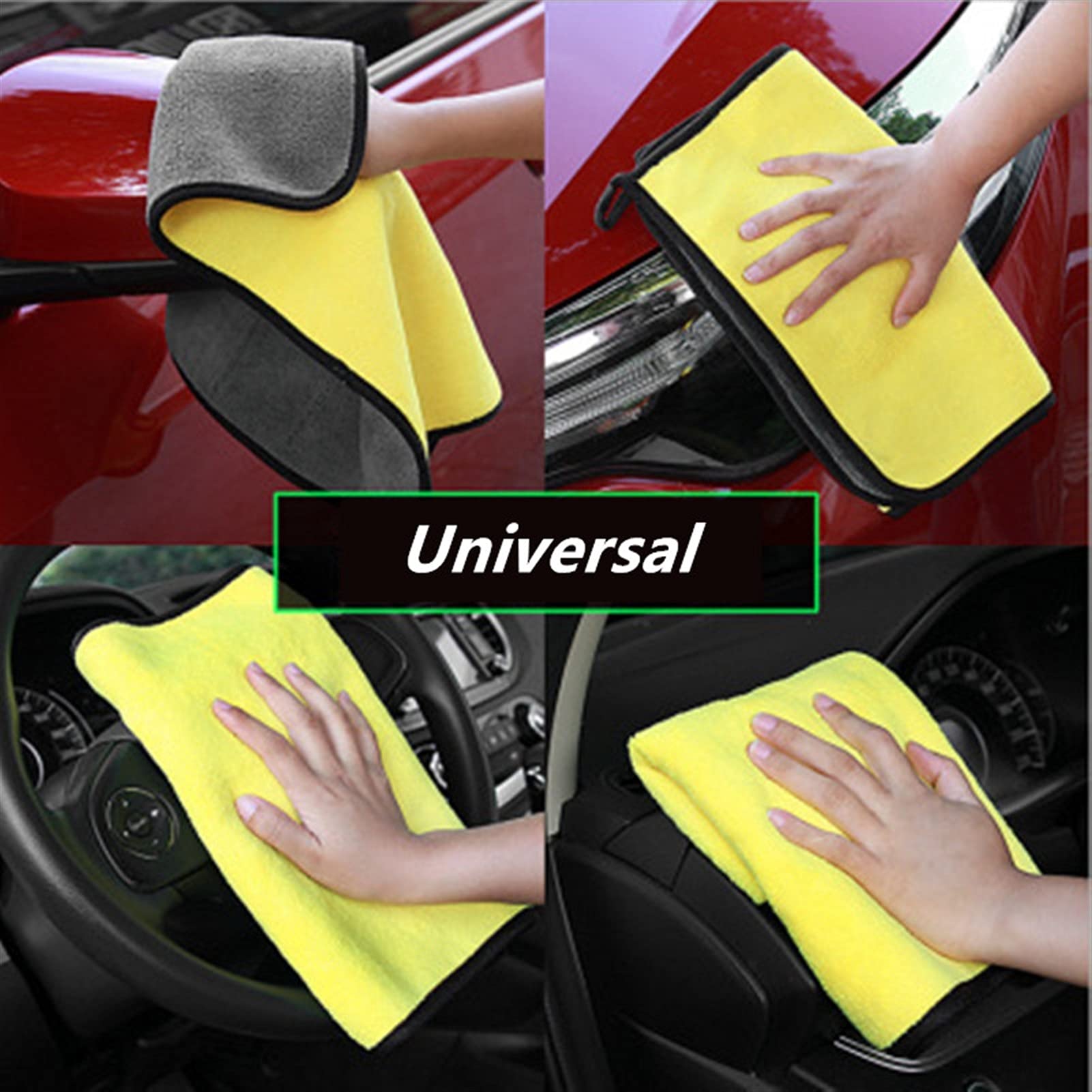 ACiyD 10 STÜCKE Autowäsche Mikrofaser Handtuch Auto Tuch Auto Reinigung Tür Fenster Pflege Dicke Starke Wasseraufnahme Für Auto Wohnaccessoires (Color : Gold, Material : 30X60CM) (Brown 30X60CM)