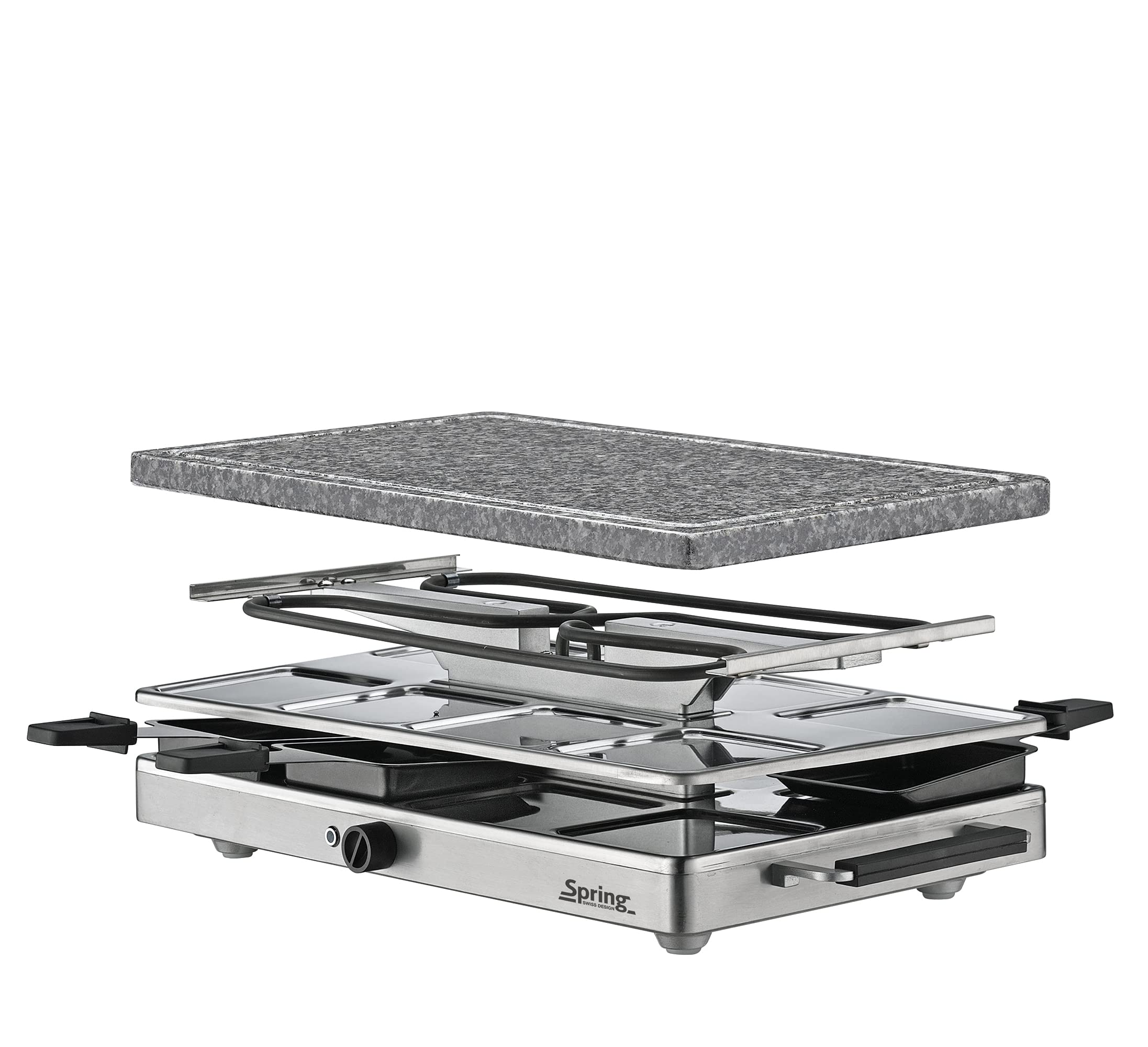 Spring Raclette mit Alugrillplatte-KP3267410001 Raclette mit Granitstein Grau one size