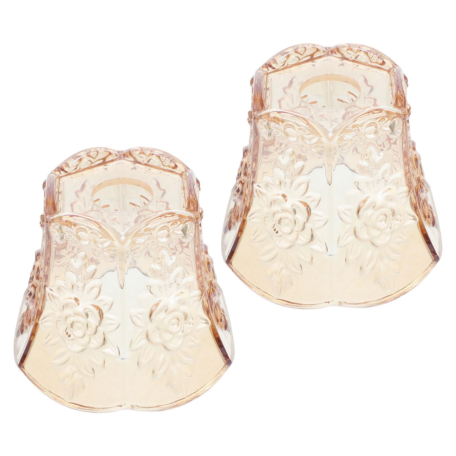 2 Piezas Pantalla de Lámpara de Vidrio Tamaño Mini de 42mm Diseño Artístico y Textura Tallada Resistente al Calor y Fácil de Reemplazar para Sala de Estar o Pasillo