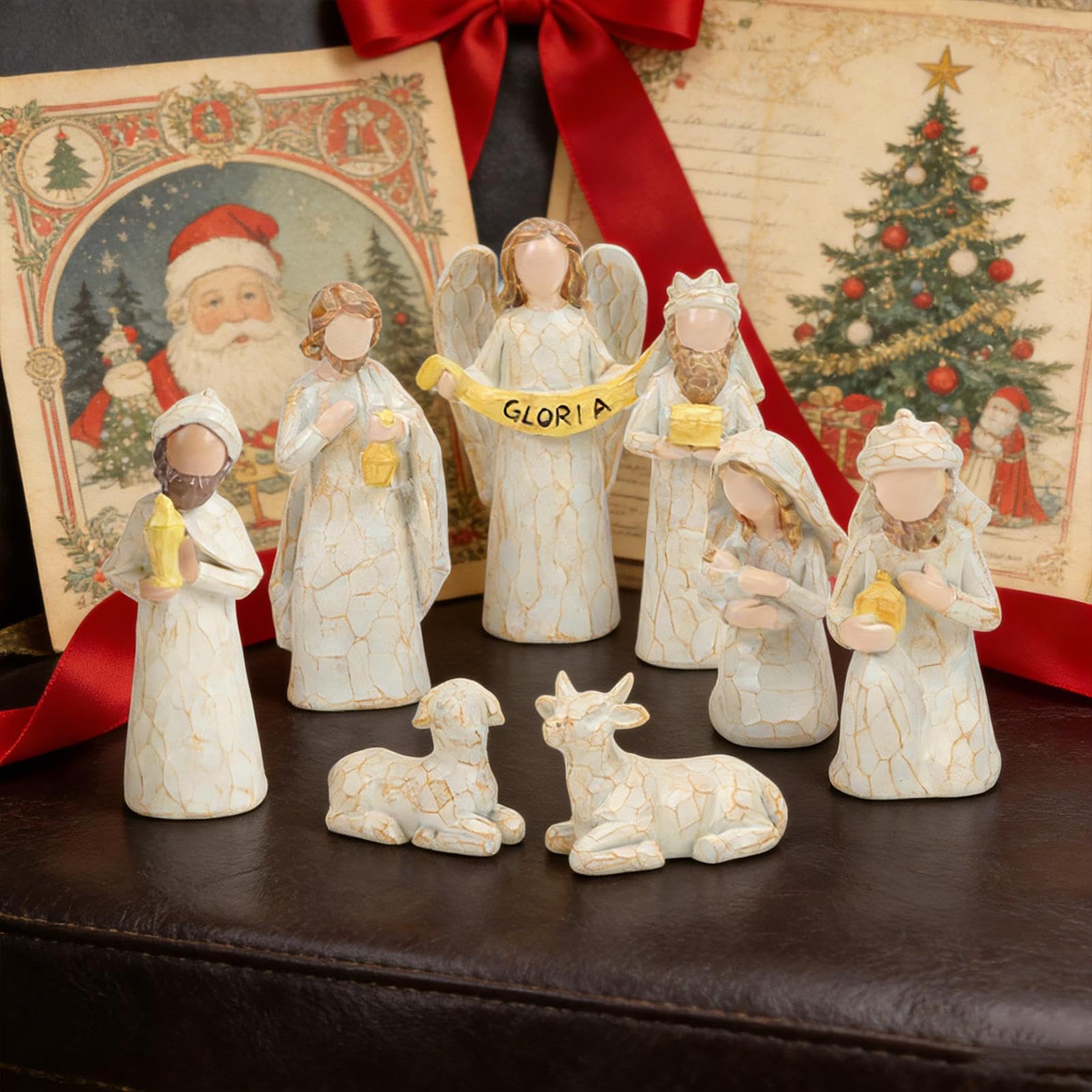 Decoración Navideña del Belén Figuras de Resina Decorativas para Exhibir