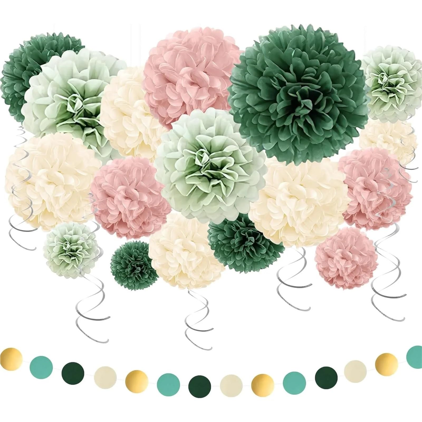 Paper Pom Poms 23pcs Paper Pom Poms for Wedding Birthday Home Decoration Halloween Bridal Shower