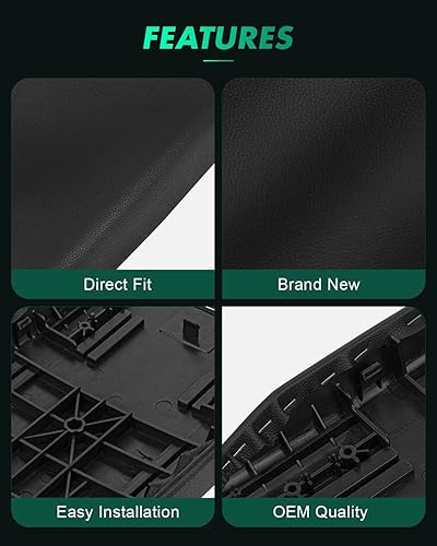 Miniatura 3 de SCITOO Cubierta de piel para consola central de reposabrazos color negro con base de repuesto para Toyota Highlander 2008-2014