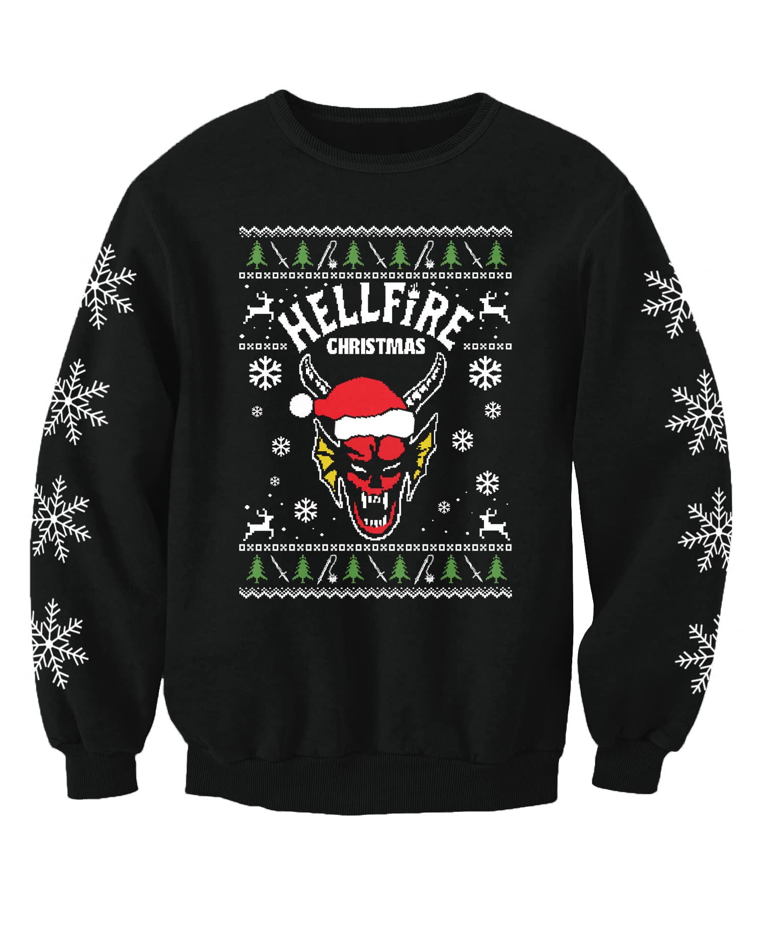 Christmas Jumpers - Nostalgic Unisex Black Hellfire Christmas Things Club Adults Christmas Jumper Printed Sweatshirt (Xx-Large)