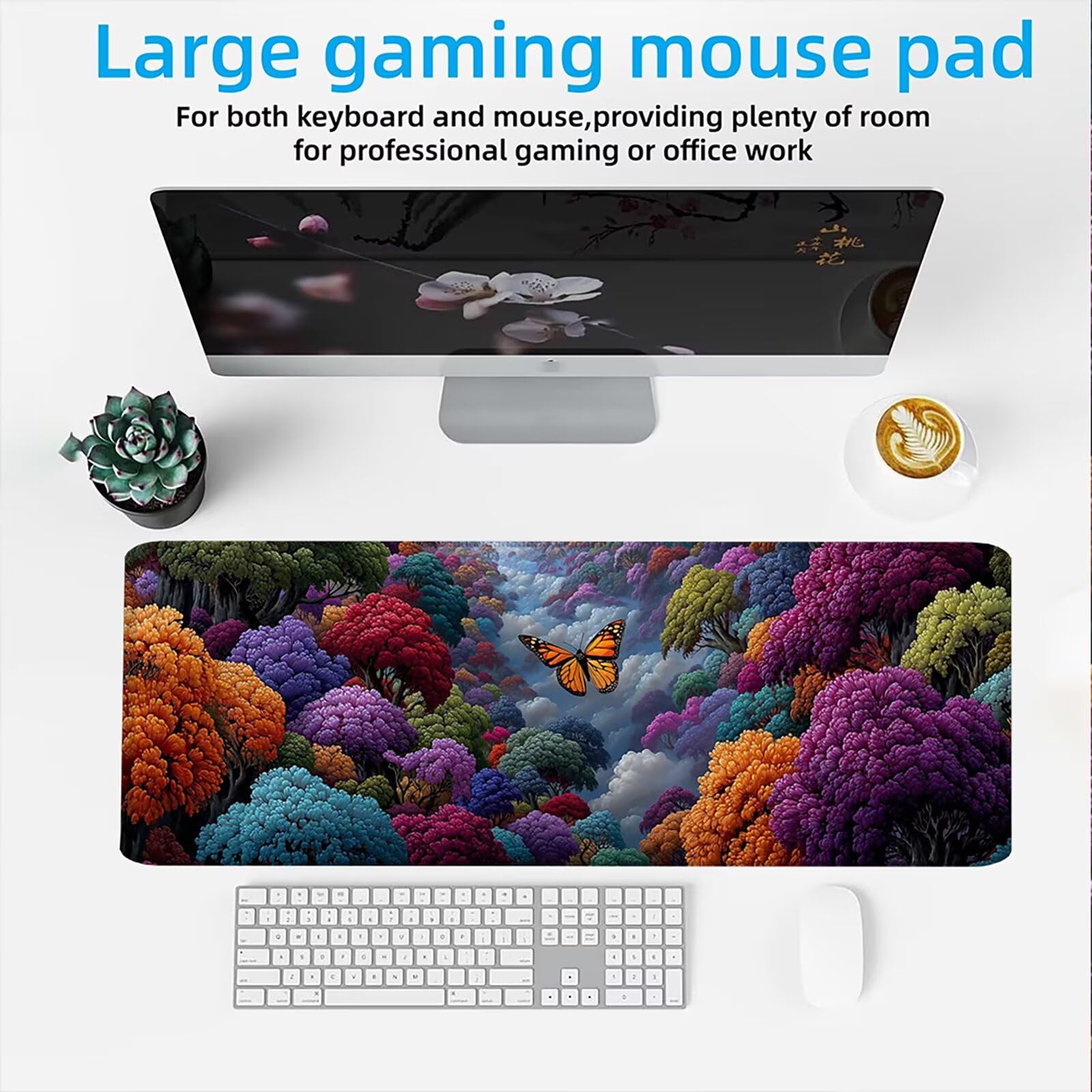 Podkładka pod mysz XXL 1500 x 800 mm mata biurkowa, duża, wielofunkcyjna i przedłużona mata na biurko, ochrona na biurko z podstawą antypoślizgową, do wszystkich rodzajów myszy do gier domowych