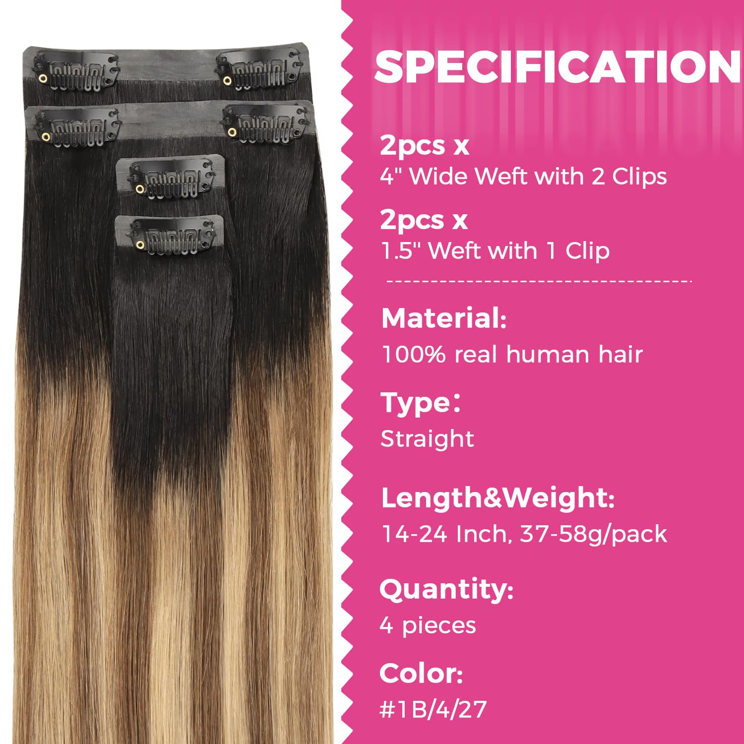 Lashey Ombre Balayage Ash Brown Highlighted Honey Blonde Hair Extensions with Natural Black Dark Roots 4pcs 37g Seamless Clip in Hair Extensions Human Hair 14 Inch Straight Clip in Hair Extensions - Image 2