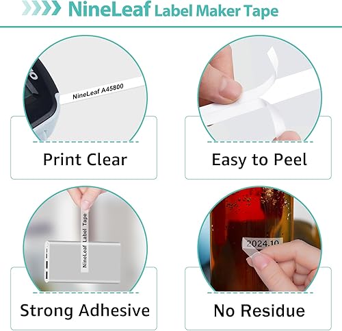 Miniatura 3 de NineLeaf Paquete de 3 cintas de etiquetas compatibles con Dymo D1 45800 S0720820 de 0.748 in, 34 pulgadas, negro sobre repuestos transparentes,