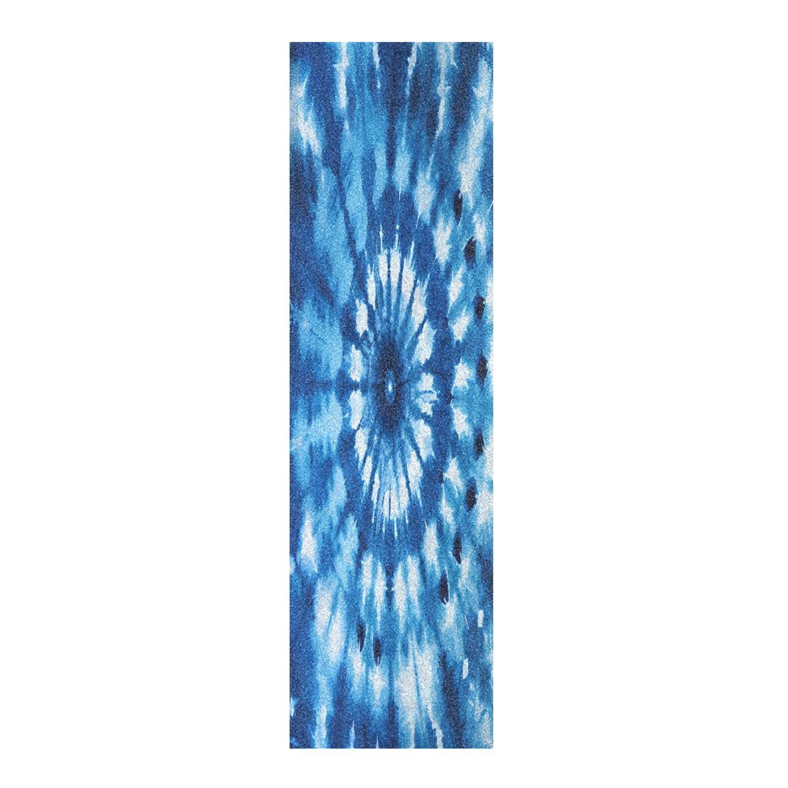 CEBUGI Blue Tie-dye Skateboard Grip Tape 33x9in Waterproof Tear-Proof Longboard Grip Tape Bubble Free Non-Slip Scooter Grip Tape for Girls Boys