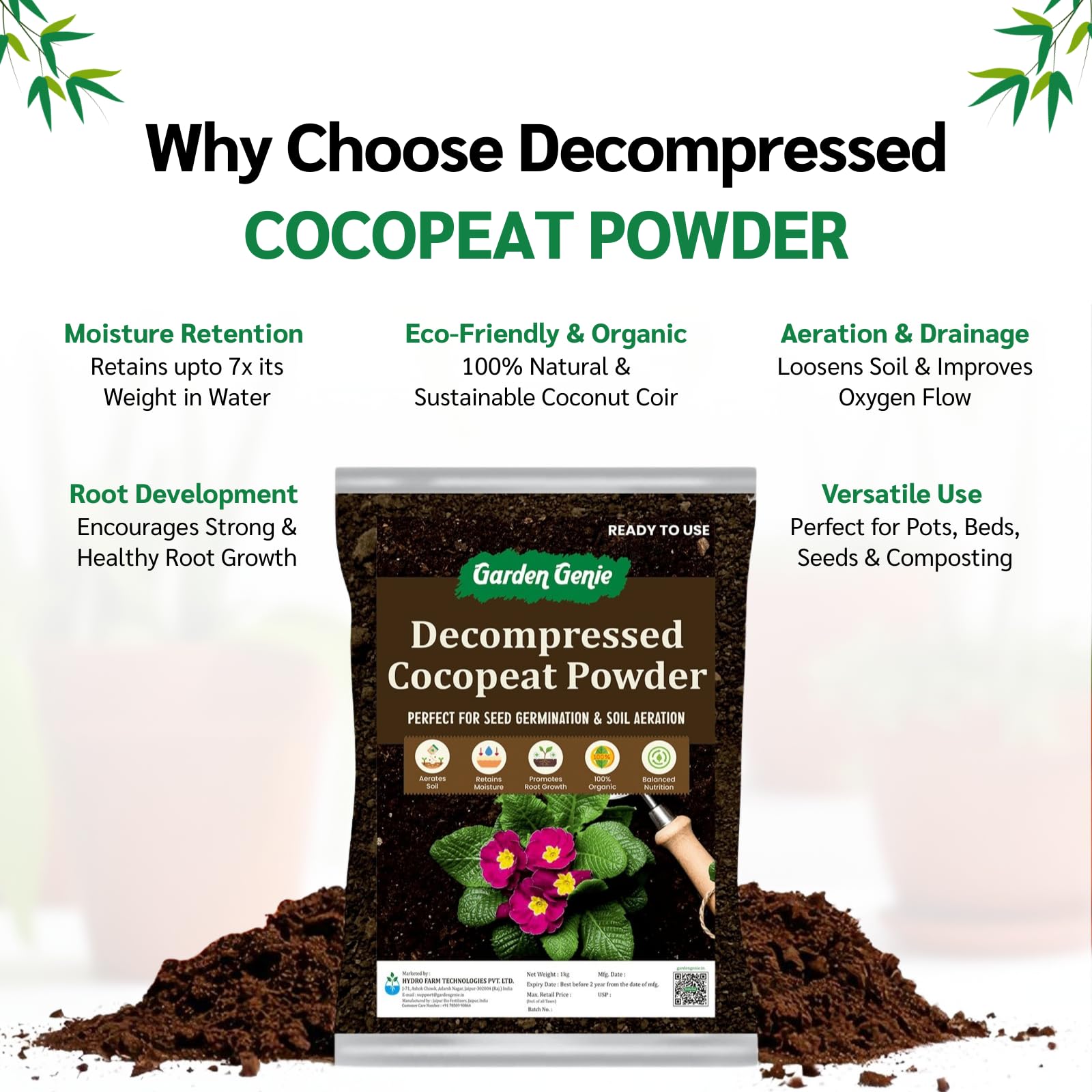 Garden Genie Cocopeat Powder - Boost Plant Growth -4