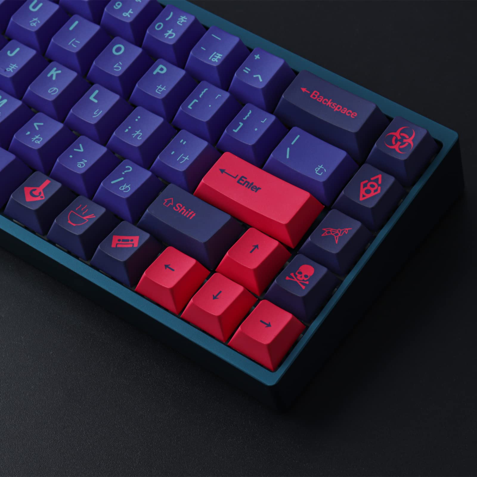 Sunzit PBT Keycaps, 159 Touches Cherry Profile Dye Sublimation Laser Keycap avec Barre d'espacement 7U Convient pour Clavier mécanique ISO ANSI MX Cherry