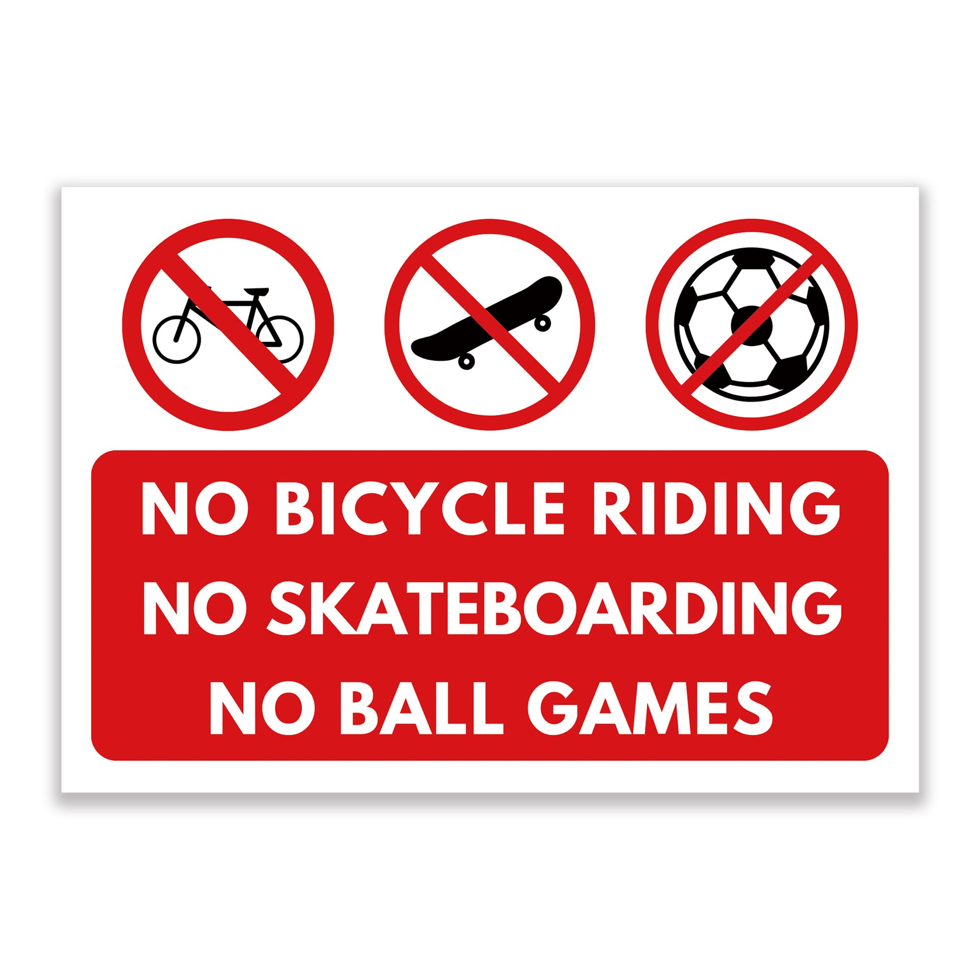 LP Lifestyle LP Lifestyle No Bicycle Riding No Skateboarding No Ball Games Sign Durable Weatherproof Waterproof Rust-Free PVC Outdoor Safety Notice Sign No.442 (A3 (297mm x 420mm) โ No Holes)