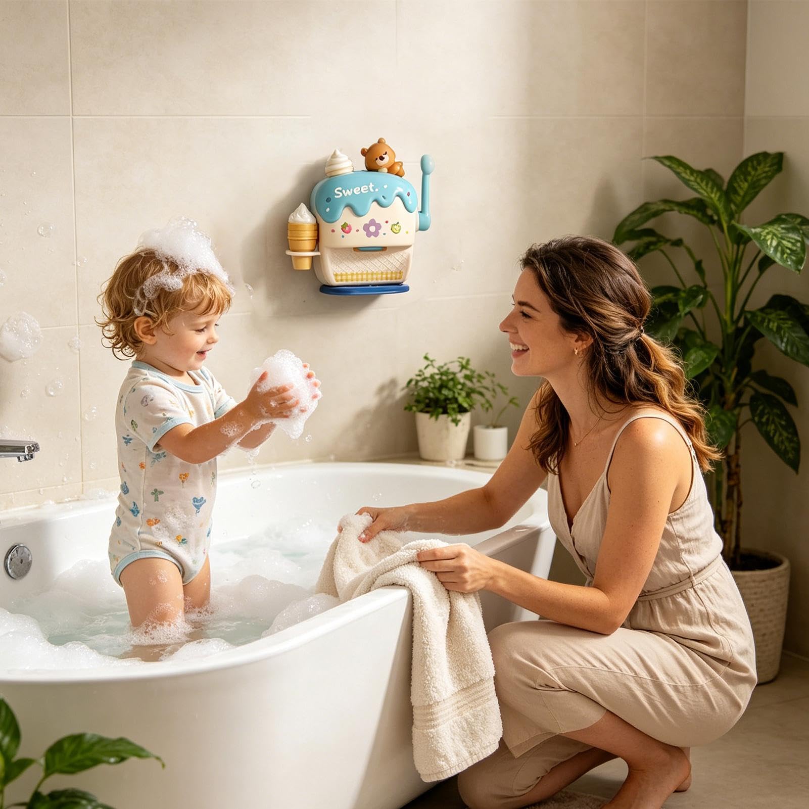 Macchina Per Il Bagno Interattivo E Divertente Educativo | Macchina della Schiuma per Bambini Feste di Compleanno, Vacanze, Calza della Befana, Regali, Bambini e Bambine