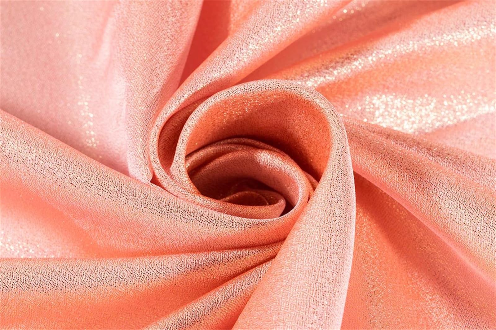 100 cm * 150 cm Tessuto Glitter Argento Tessuto Semplice di Design Morbido setoso for Abiti da Sera, Abiti e Pantaloni da Cucire(Coral Orange)