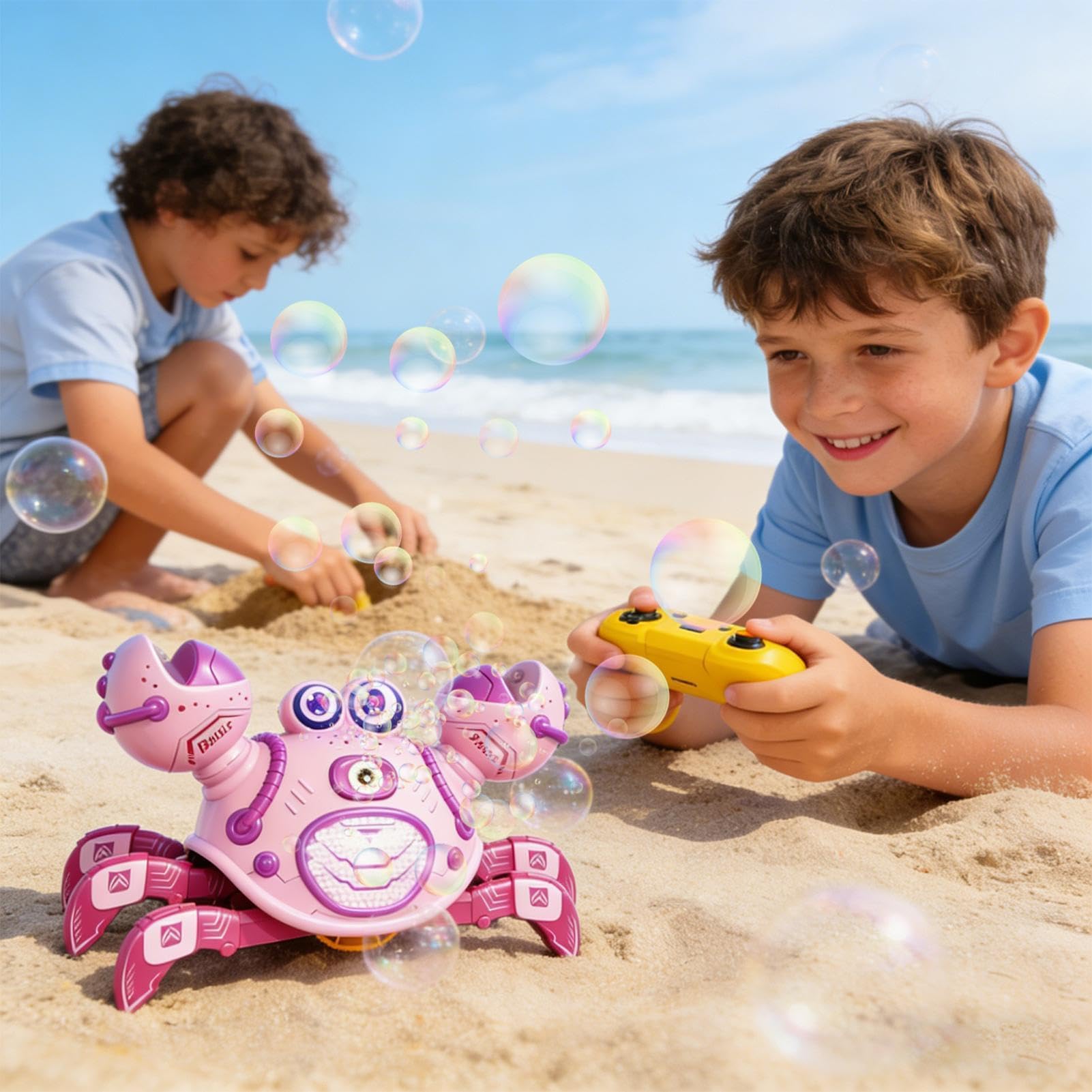 Giocattolo Strisciante Con Telecomando Interattivo Elettrico Ricaricabile | Simpatico Generatore di Bolle per Bambini per Bambini Bambine Casa Scuola Esterno Viaggi Campeggio Spiaggia Compleanno