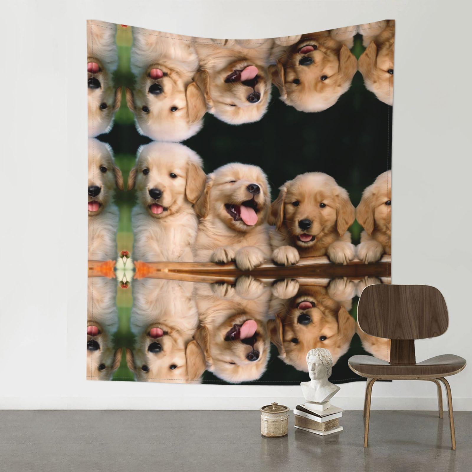 YYHWHJDE Golden Retriever Dogs Puppies Pets Prints Wall Tapestry 60x51in - High-Grade Polyester Throw for Dorm Room Decor, Beach Blankets & Home Accent