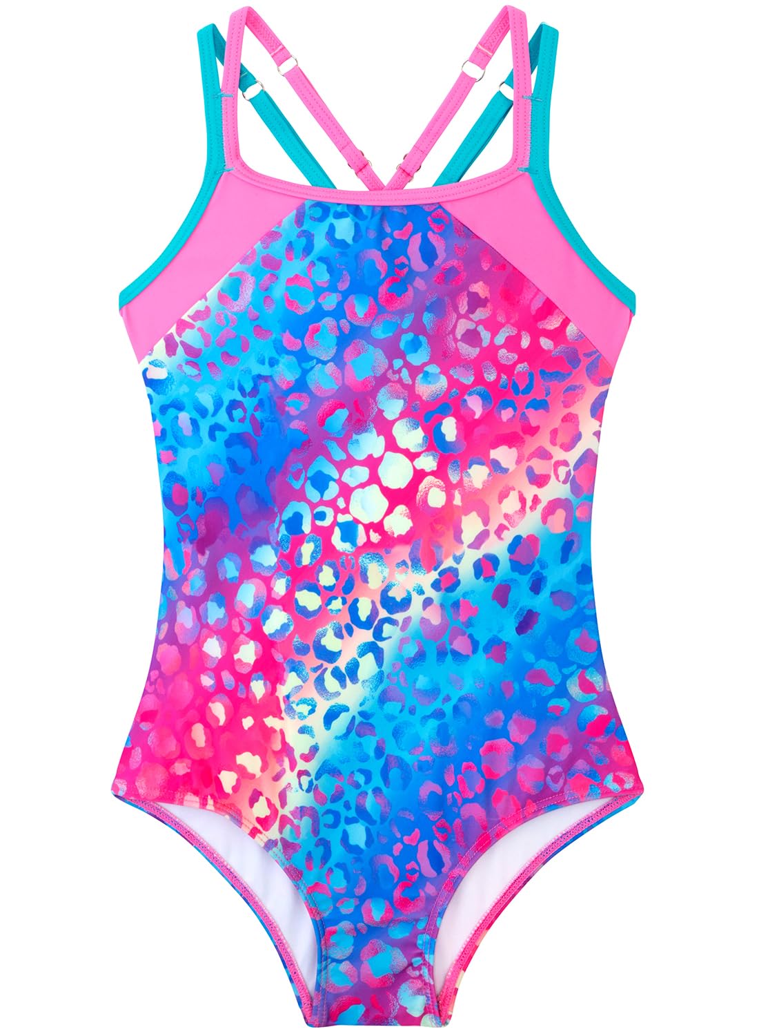 Belovance Girls Swimsuit One Piece Swimwear Adjustable Straps Back Cutout Athletic Sport Kids Tween Bathing Suit 5-14 Years