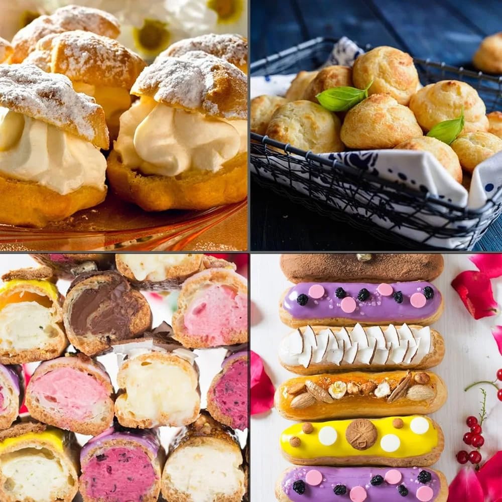 5 szt. dysza do nadzienia dysza do ciasta z kieszenią na ciasto i szczotkami do czyszczenia zestaw cukierniczych nadaje się do napełniania puff pączki