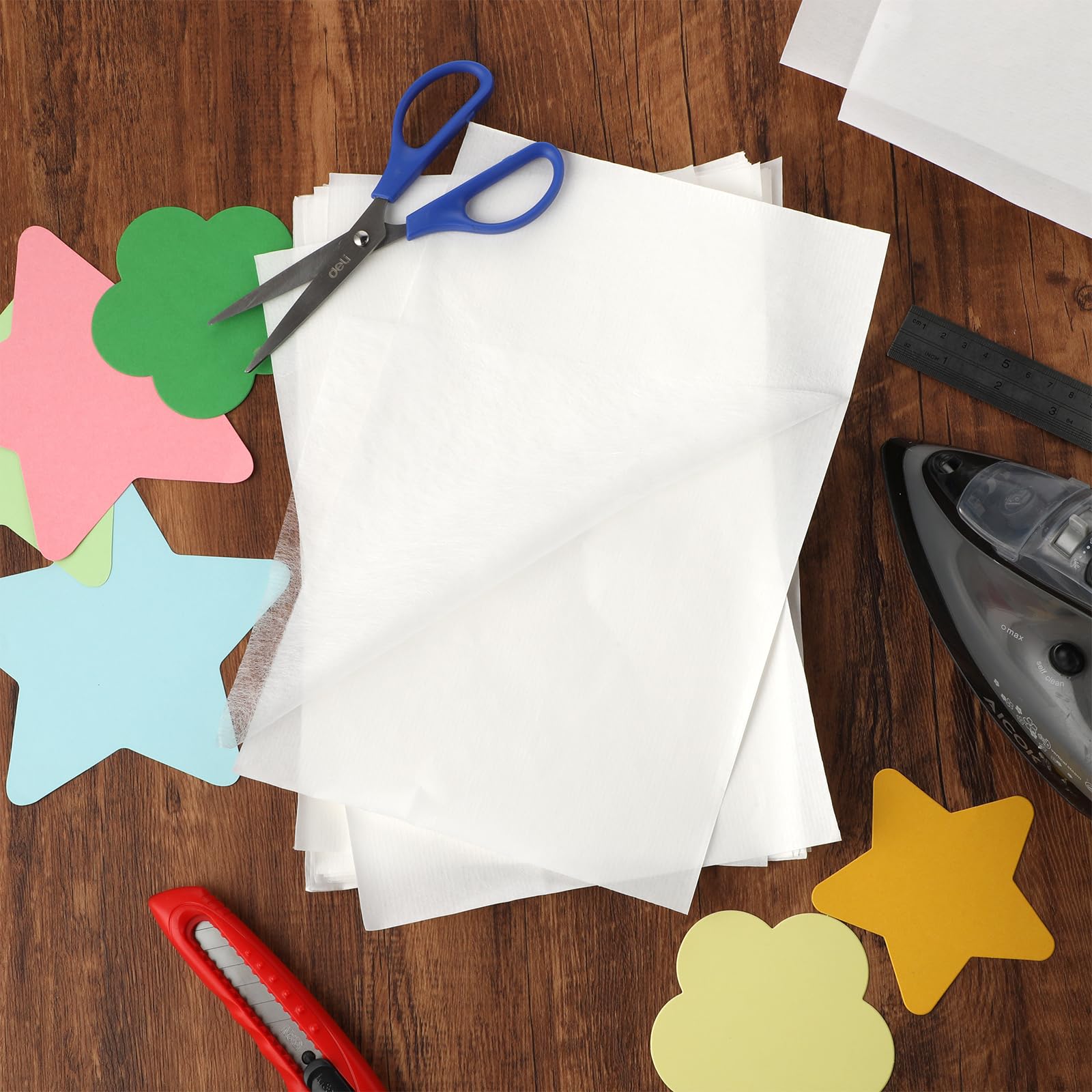 Hariendny 20 Stück Bügelkleber für Textilien Leichtes Schmelzbares Klebegewebe zum Aufbügeln 30 x 20 cm Gewebe Vlies für Textilien, Vorhang, Hemd, Kleid Saum, Stoffapplikationen, DIY Kunsthandwerk