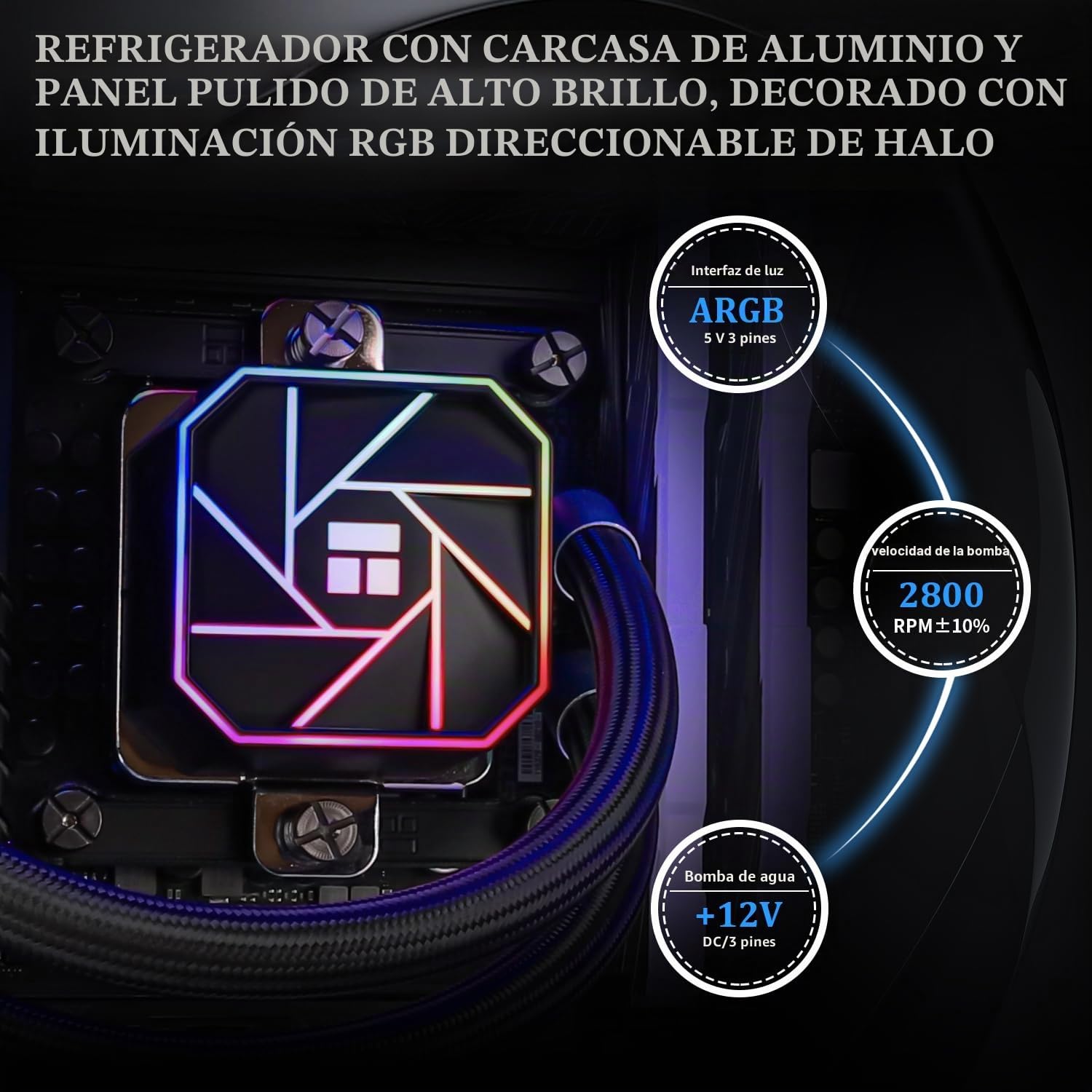Thermalright AQUA ELITE 240 V3 Refrigerador de CPU Líquido, 240 filas de enfriamiento, 2 x 120mm Ventiladores PWM, para AMD/AM4/AM5, Intel LGA1150/1151/1155/1156/1200/1700/1851