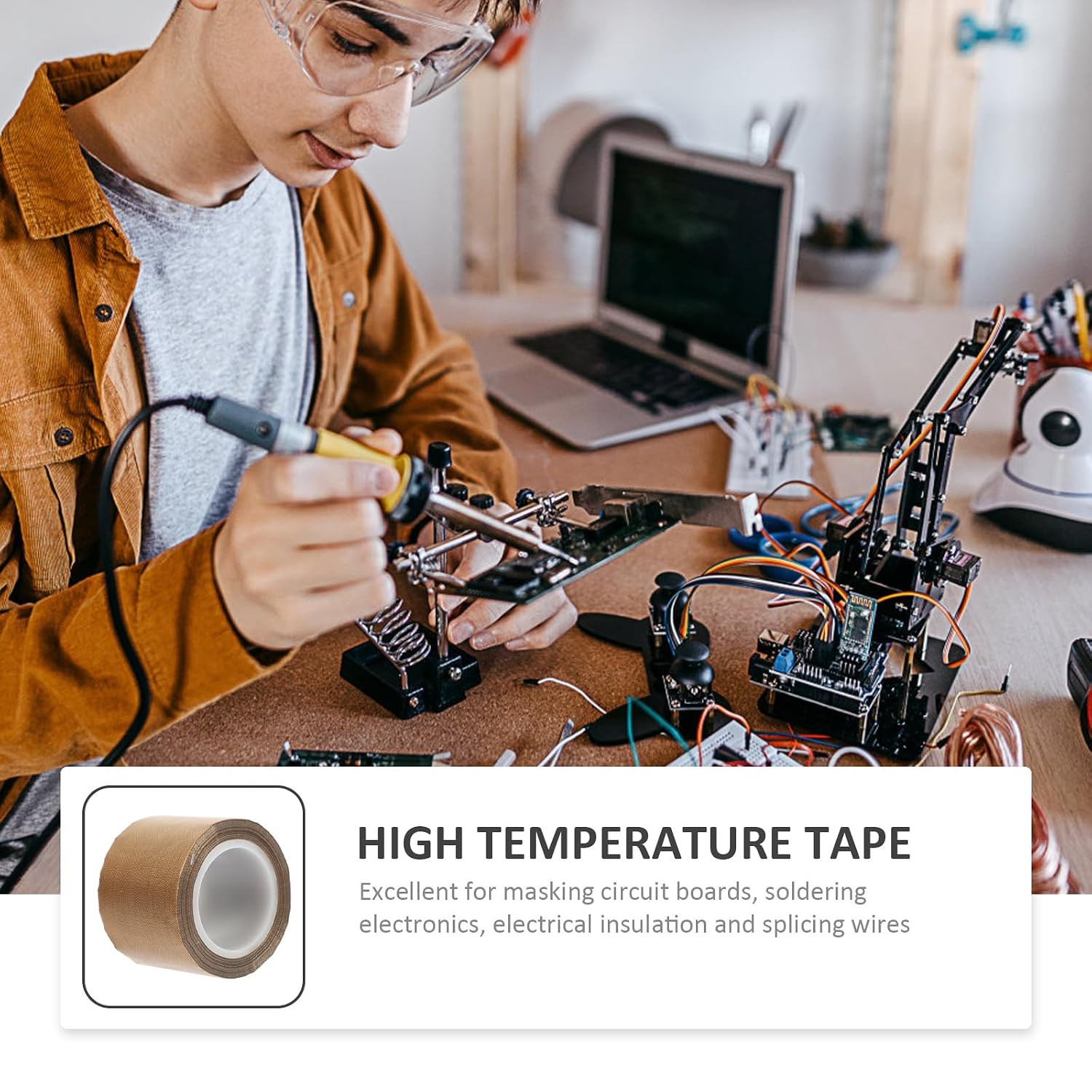 FUOYLOO Professional High Temperature Electrical Insulation Tape Thick Heat Resistant Adhesive Tape for Industrial and Electrical Applications