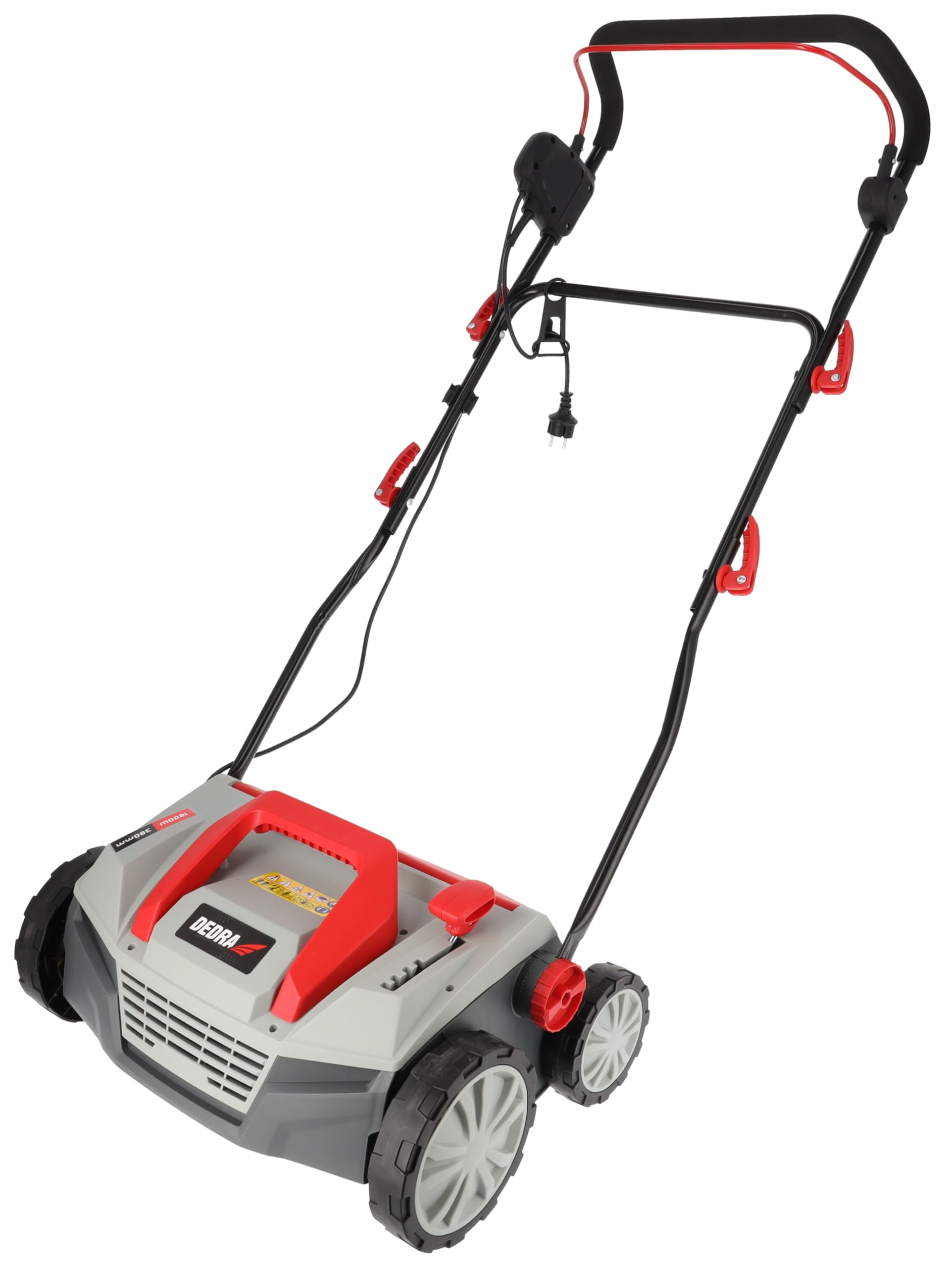 Garden Dedra Ded8706 - Ventilatore per prato, 1800 W, 3500 giri/min, larghezza di lavoro, 38 cm, basso livello di rumorosità, sacco da 45 l, peso 12,5 kg