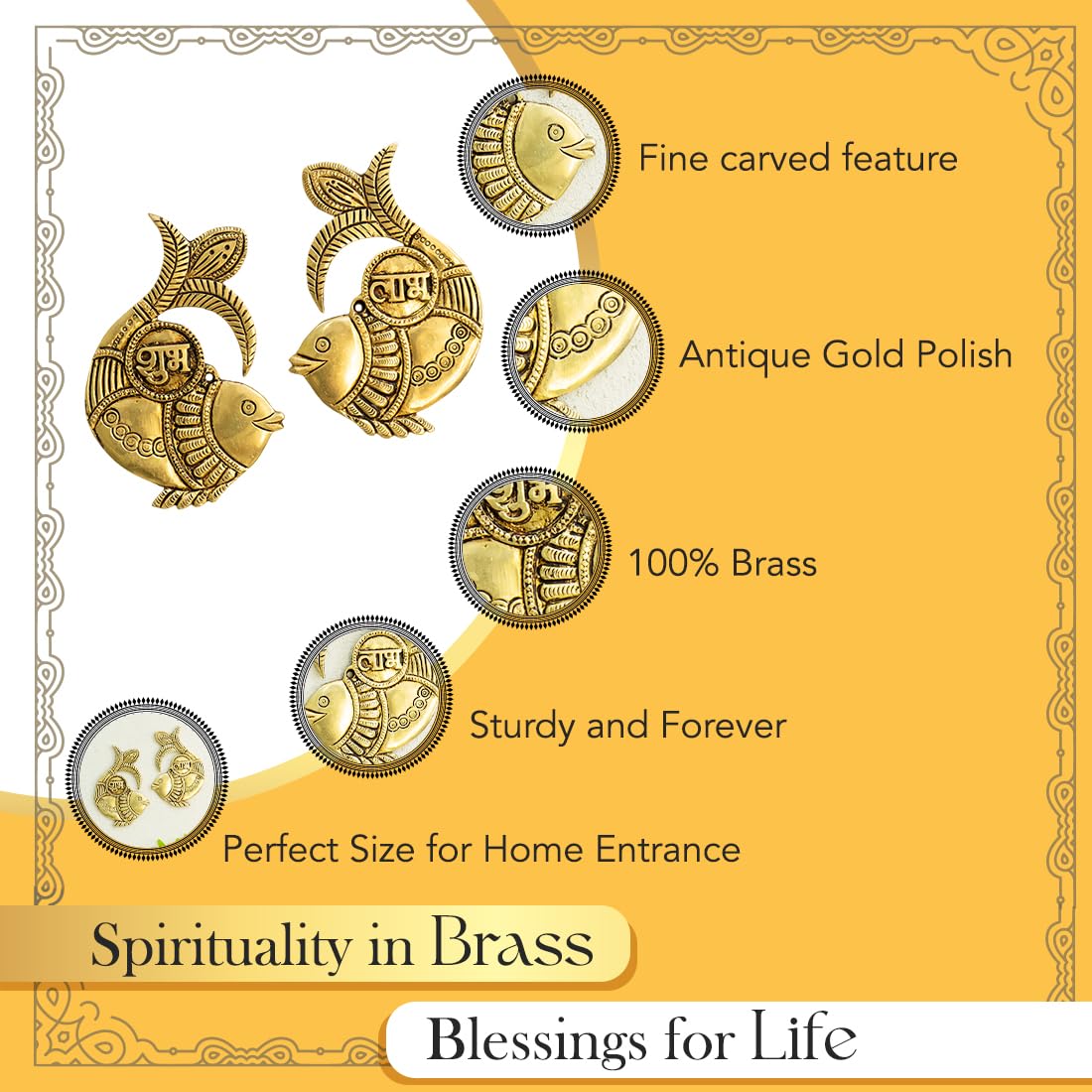 Ekhasa Brass Shubh Labh - Prosperity Hanging -4 Ekhasa Brass Shubh Labh - Prosperity Hanging -4
