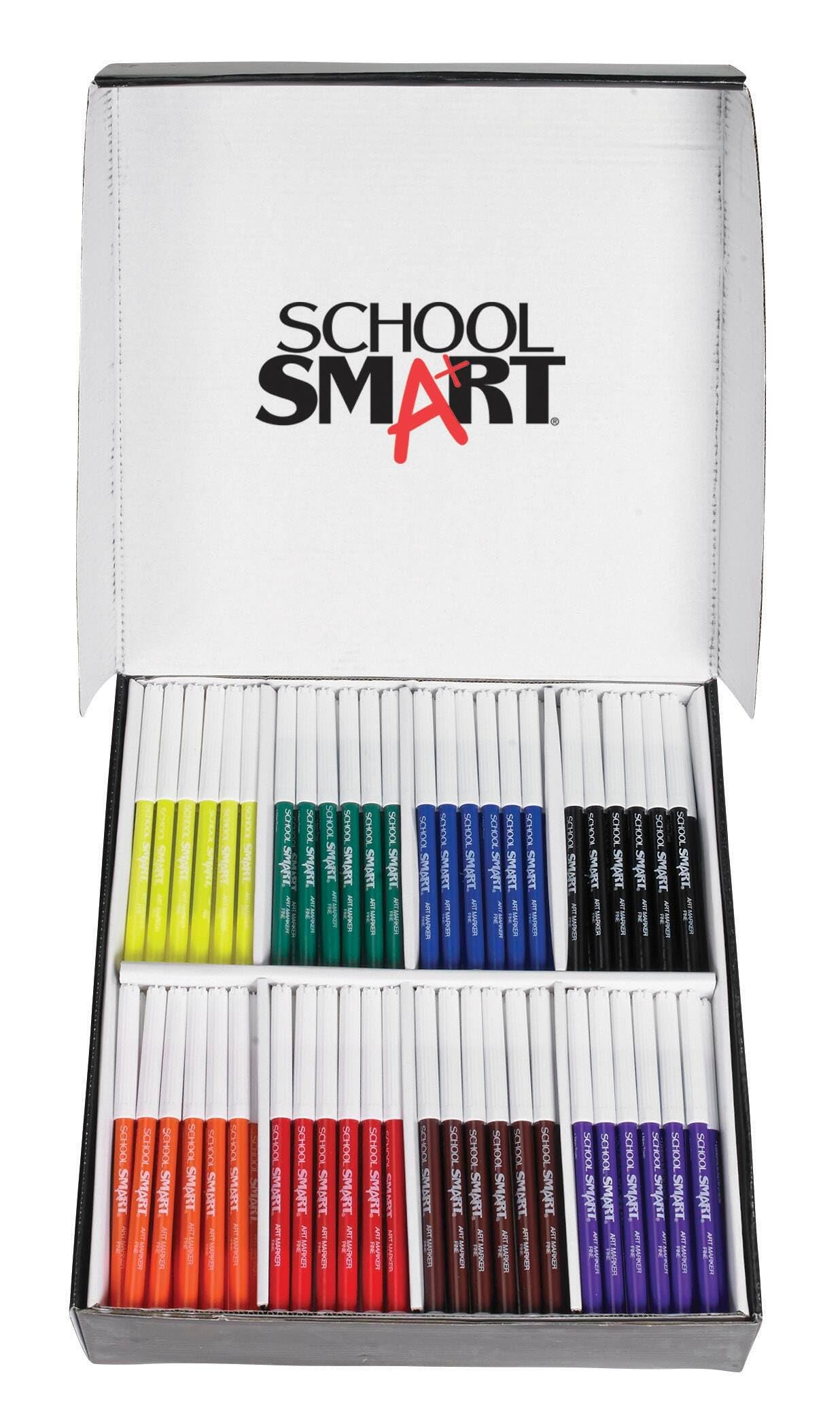 School Smart Conical and Fineline Watercolour Combo Marker Pack - Pack of 192 - Assorted Colours